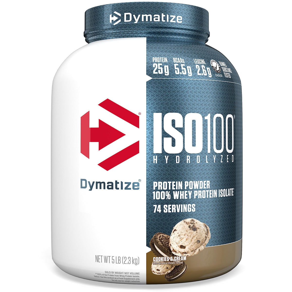 Dymatize ISO100 Proteína hidrolizada 5 LB - Galletas y crema