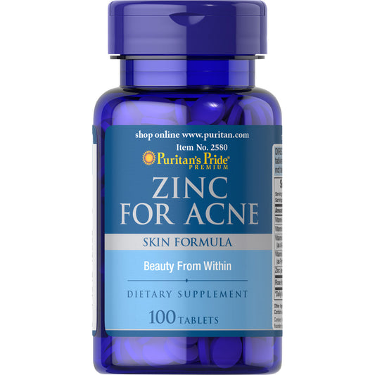 Puritan 's Pride Zinc para el acné, 100 tabletas