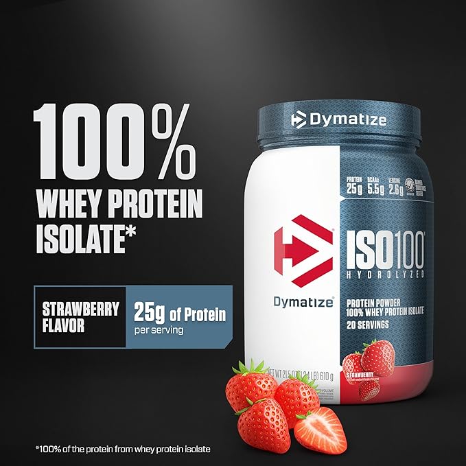Dymatize ISO100 Proteína hidrolizada en polvo - Fresa