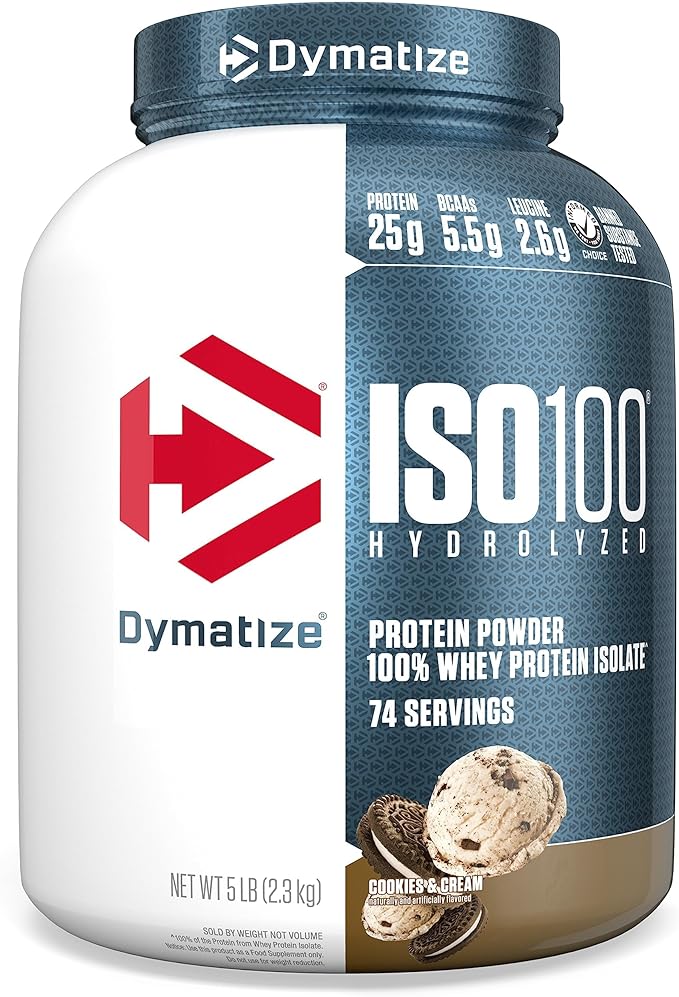 Dymatize ISO100 Proteína hidrolizada 5 LB - Galletas y crema